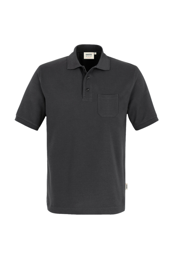 HAKRO Pocket-Poloshirt MIKRALINAR®, karbongrau, XL