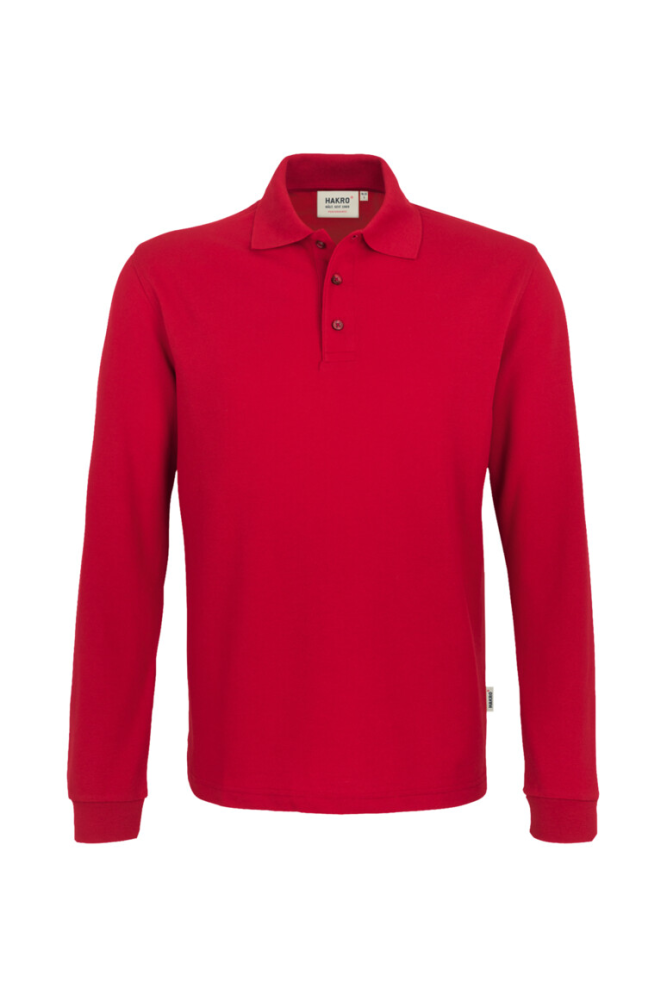 HAKRO Longsleeve-Poloshirt MIKRALINAR®, rot, 5XL