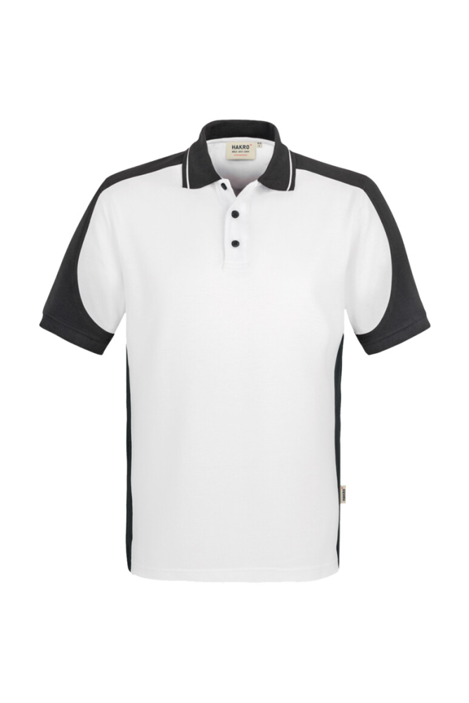 HAKRO Poloshirt Contrast MIKRALINAR®, weiss/anthrazit, XS