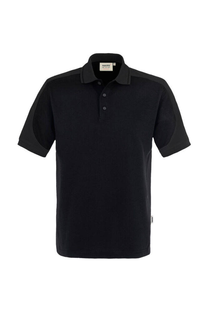HAKRO Poloshirt Contrast MIKRALINAR®, schwarz/anthrazit, 2XL