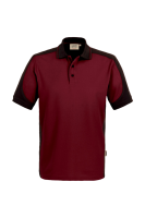 HAKRO Poloshirt Contrast MIKRALINAR®, weinrot/anthrazit, S