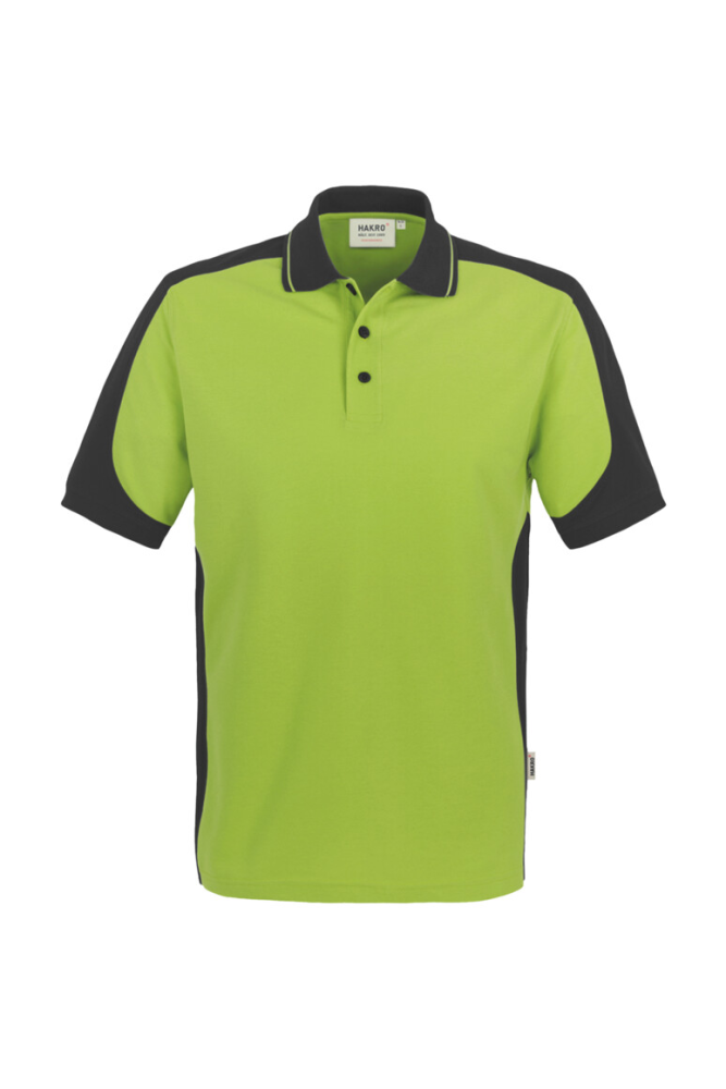 HAKRO Poloshirt Contrast MIKRALINAR®, kiwi/anthrazit, 2XL