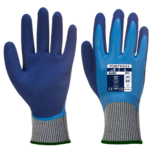 Portwest Liquid Pro HR Schnitthandschuh blau