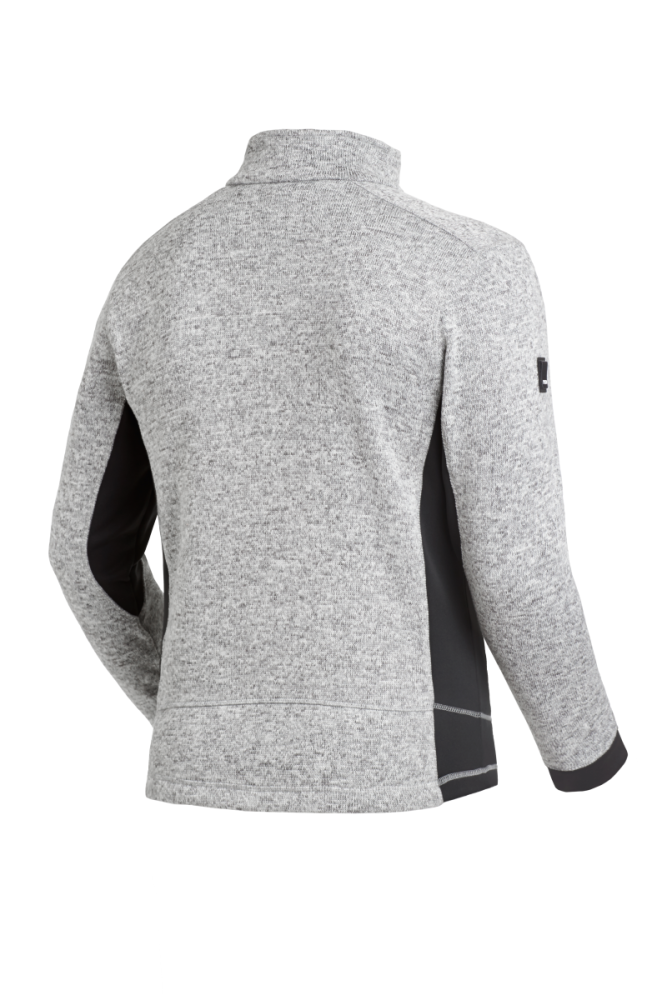 FHB CHRISTOPH Strick-Fleece-Jacke, grau-schwarz, Gr. S