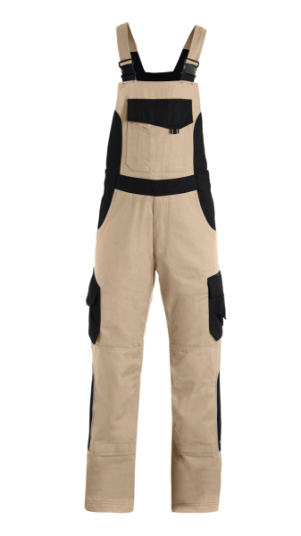 FHB ECKHARD Latzhose, beige-schwarz, Gr.