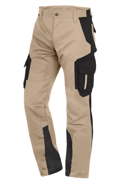 FHB FABIAN Arbeitshose, beige-schwarz, Gr.
