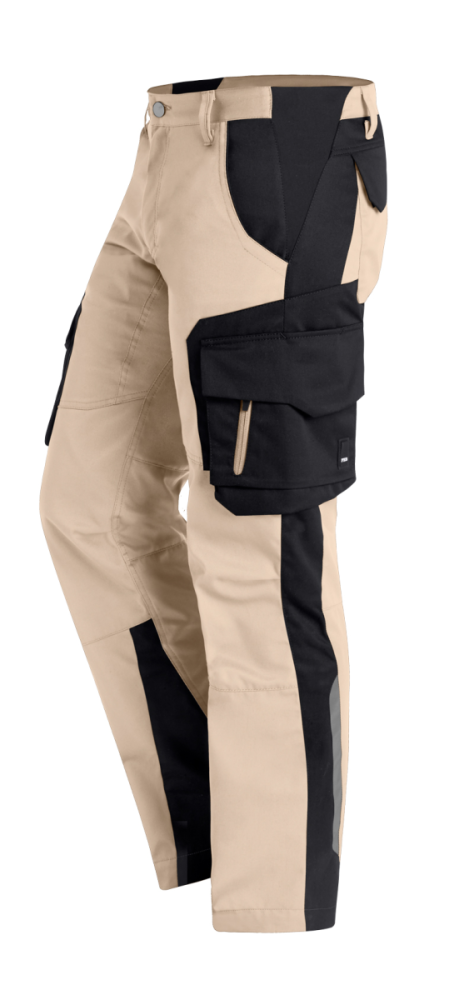 FHB FABIAN Arbeitshose, beige-schwarz, Gr.