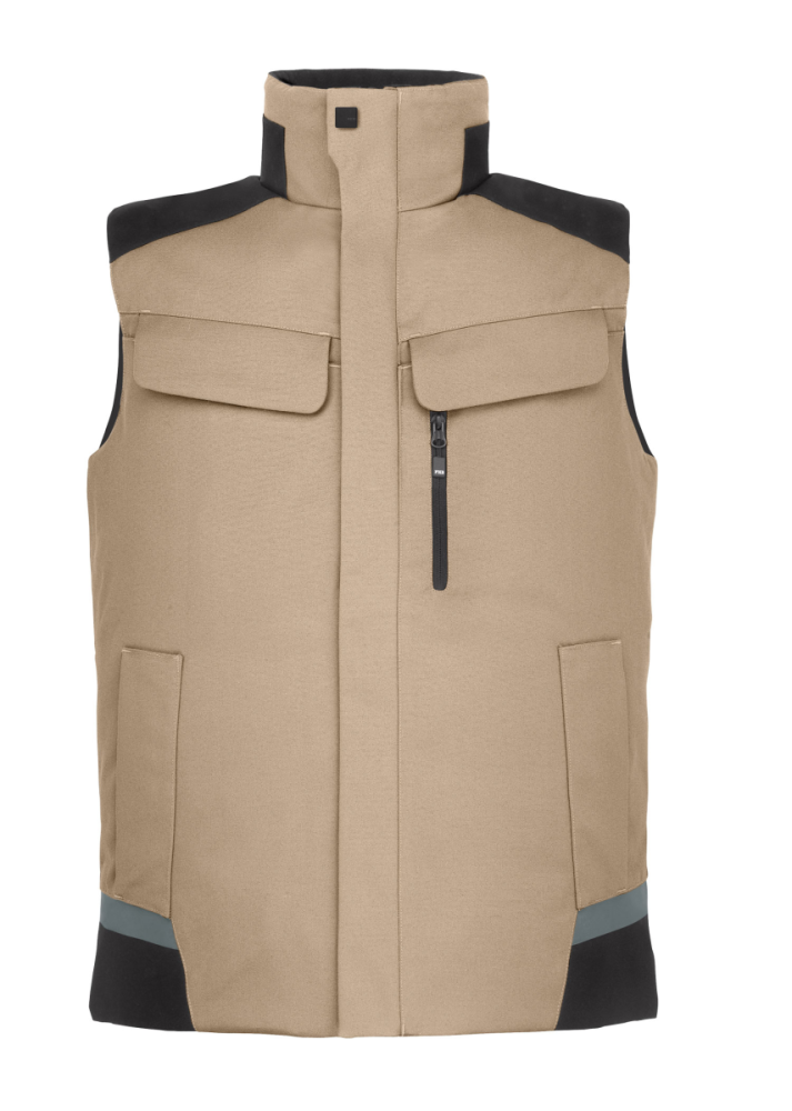 FHB HAUKE Arbeitsweste, beige-schwarz, Gr. XL