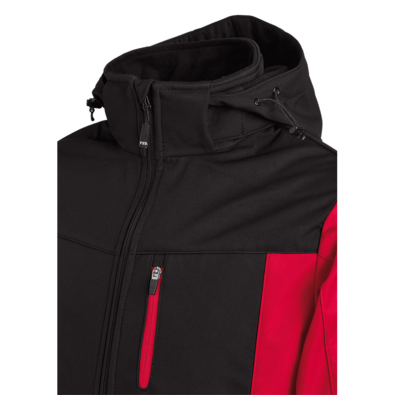 FHB JANNIK Softshelljacke, rot-schwarz, Gr.