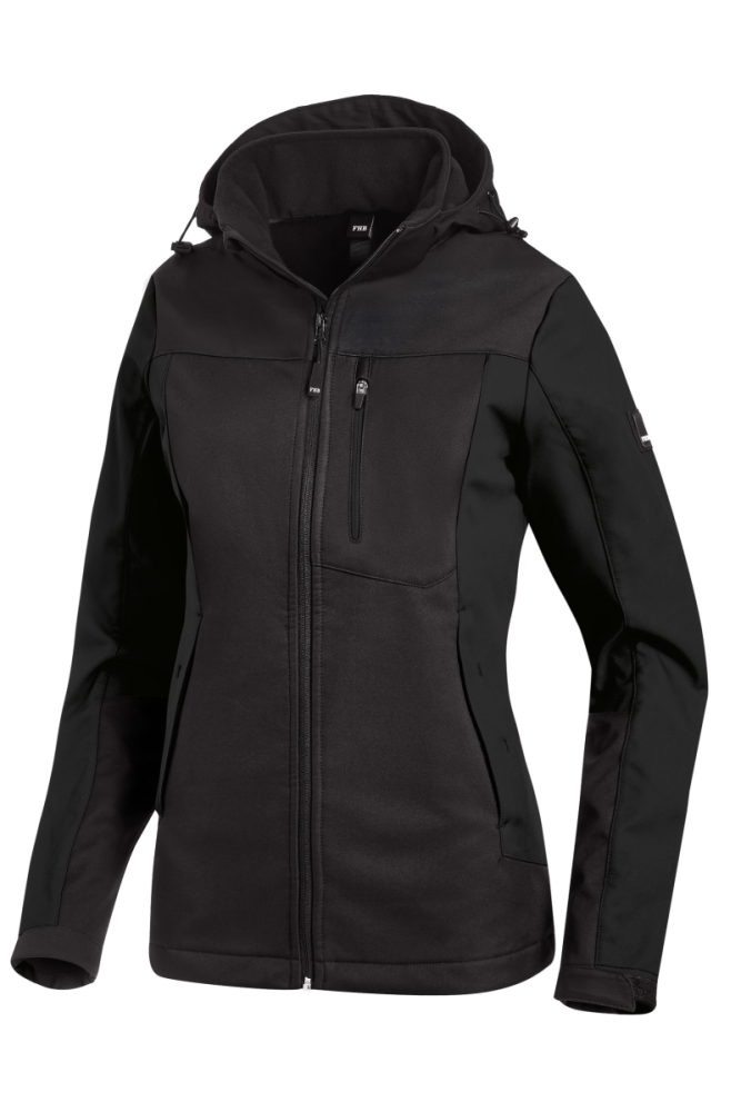 FHB JULIA Softshell-Jacke Damen, schwarz, Gr.