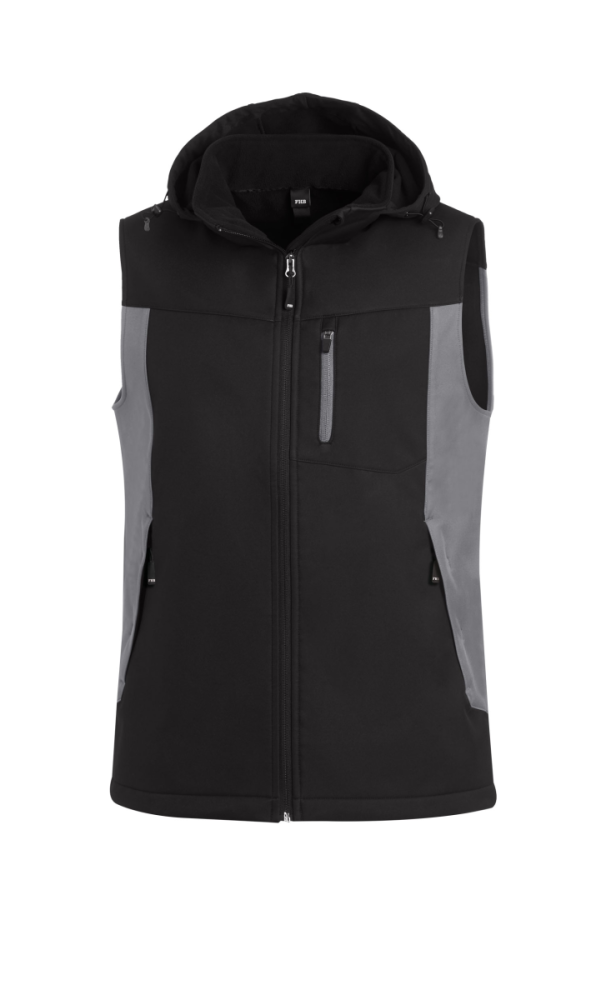 FHB JUSTUS Softshellweste, grau-schwarz, Gr. L