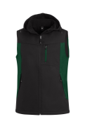 FHB JUSTUS Softshellweste, grün-schwarz, Gr. XL