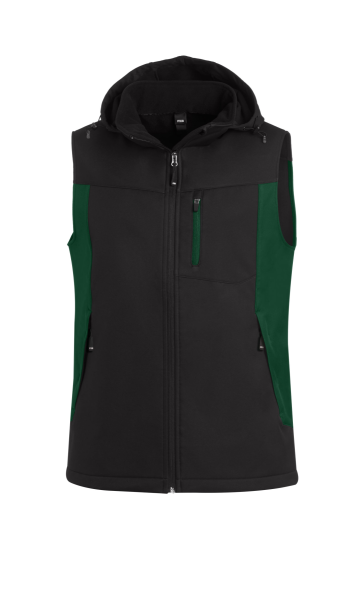 FHB JUSTUS Softshellweste, grün-schwarz