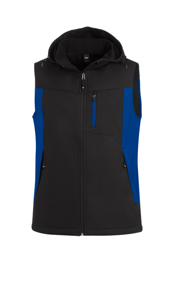 FHB JUSTUS Softshellweste, royalblau-schwarz, Gr. L