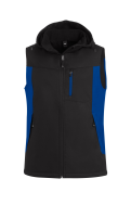 FHB JUSTUS Softshellweste, royalblau-schwarz, Gr. 5XL