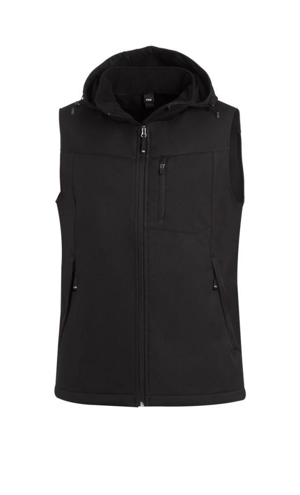 FHB JUSTUS Softshellweste, schwarz-schwarz-RV, Gr. 2XL