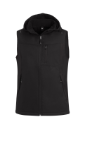 FHB JUSTUS Softshellweste, schwarz-schwarz-RV, Gr. 4XL