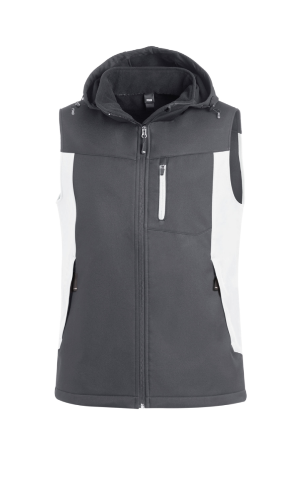 FHB JUSTUS Softshellweste, weiss-anthrazit, Gr. S