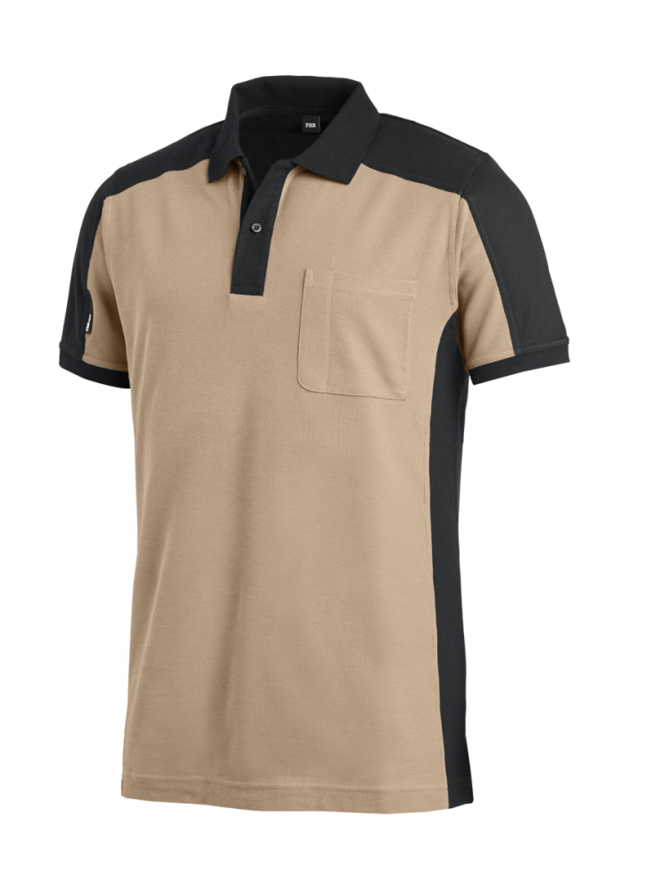 FHB KONRAD Polo-Shirt, beige-schwarz, Gr. 3XL