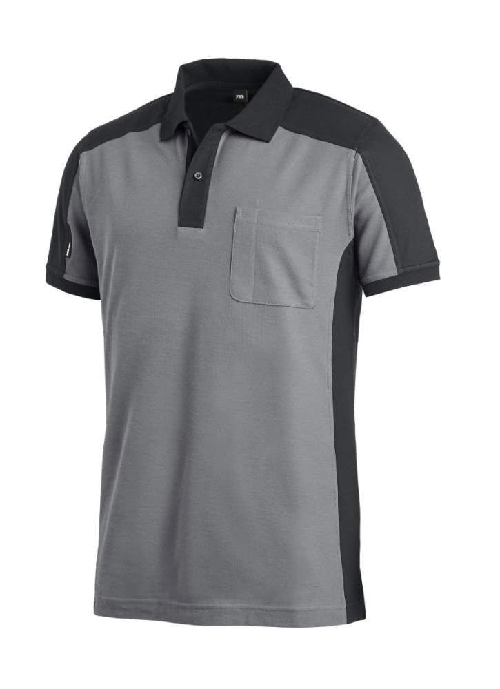 FHB KONRAD Polo-Shirt, grau-schwarz, Gr. 2XL
