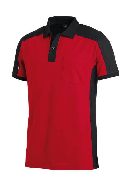 FHB KONRAD Polo-Shirt, rot-schwarz