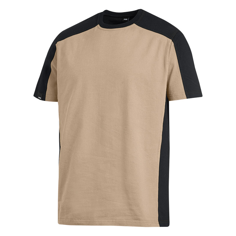 FHB MARC T-Shirt zweifarbig, beige-schwarz, Gr. XS