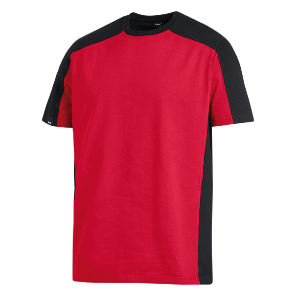 FHB MARC T-Shirt zweifarbig, rot-schwarz