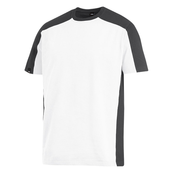 FHB MARC T-Shirt zweifarbig, weiss-anthrazit