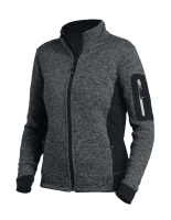FHB MARIEKE Strick-Fleece-Jacke Damen, anthrazit-schwarz, Gr. XL