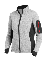 FHB MARIEKE Strick-Fleece-Jacke Damen, grau-schwarz
