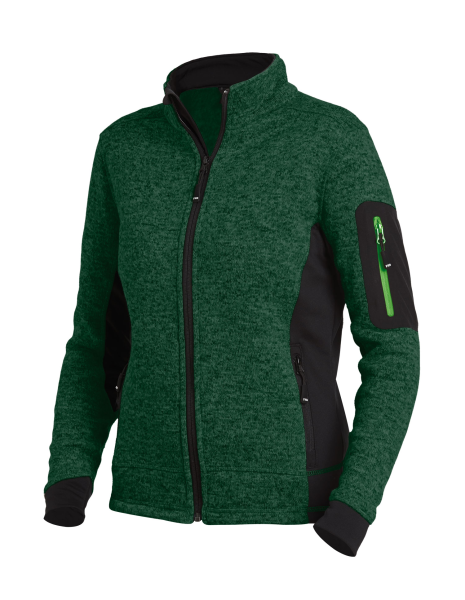 FHB MARIEKE Strick-Fleece-Jacke Damen, grün-schwarz, Gr.