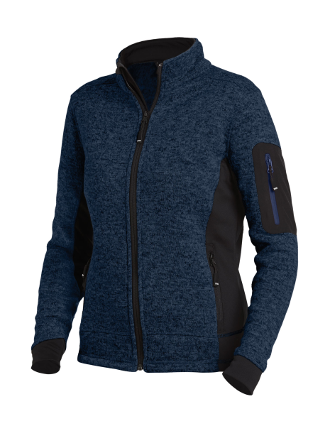 FHB MARIEKE Strick-Fleece-Jacke Damen, marine-schwarz, Gr.