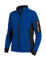 FHB MARIEKE Strick-Fleece-Jacke Damen, royalblau-schwarz, Gr. XS