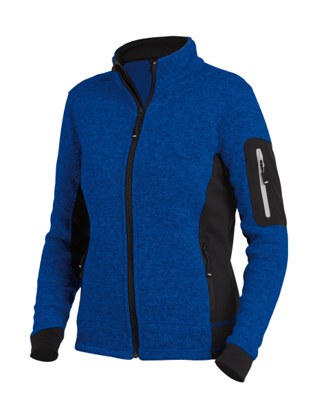 FHB MARIEKE Strick-Fleece-Jacke Damen, royalblau-schwarz, Gr.