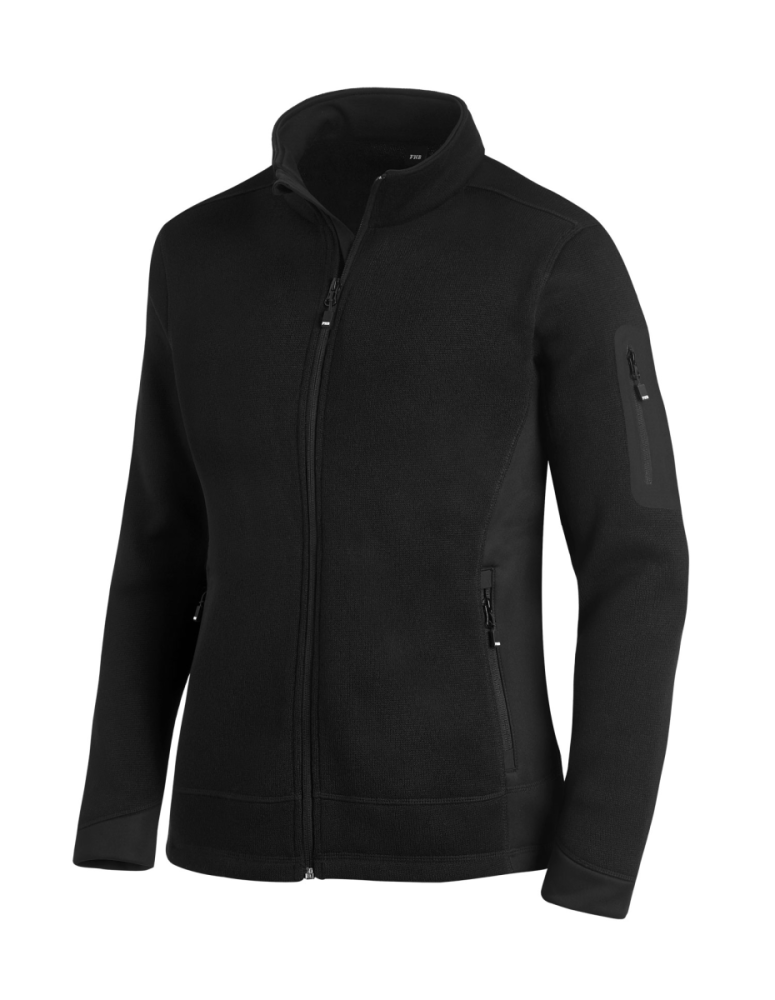 FHB MARIEKE Strick-Fleece-Jacke Damen, schwarz, Gr.