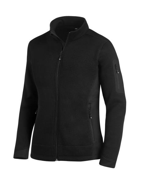 FHB MARIEKE Strick-Fleece-Jacke Damen, schwarz, Gr.