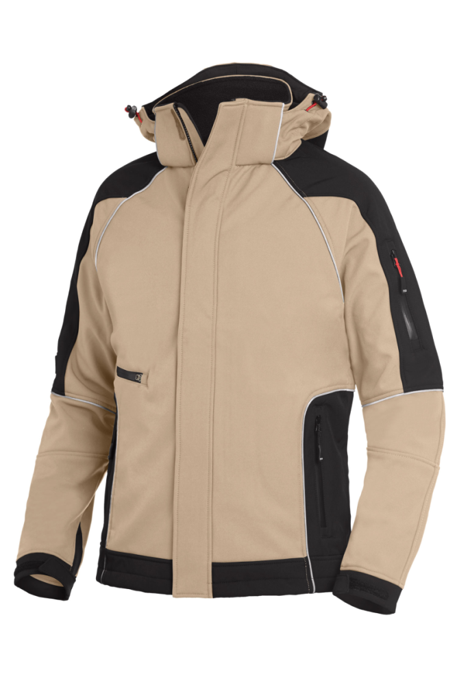 FHB WALTER Softshelljacke, beige-schwarz, Gr. S