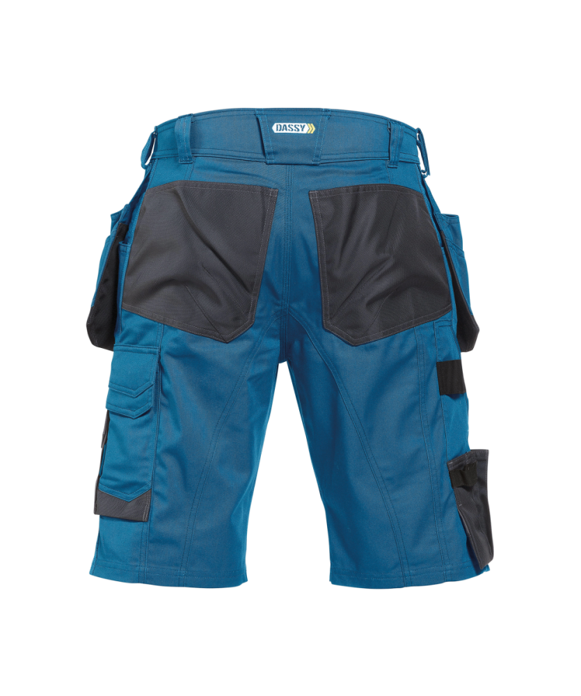 Dassy ® Bionic, Arbeitsshorts mit Holstertaschen, Azurblau/anthrazitgrau, 52