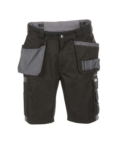 Dassy ® Monza, Zweifarbige Arbeitsshorts mit Holstertaschen, Schwarz/zementgrau