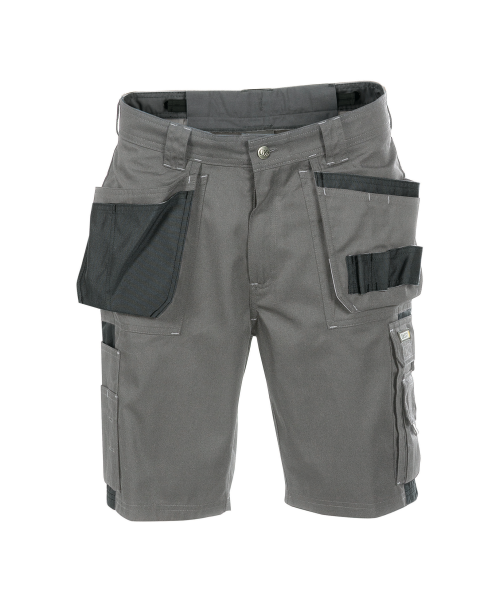 Dassy ® Monza, Zweifarbige Arbeitsshorts mit Holstertaschen, Zementgrau/schwarz