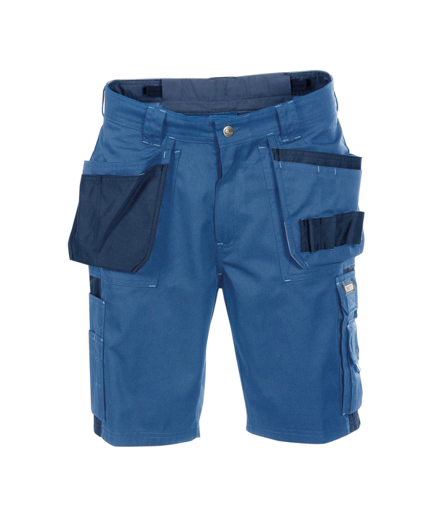 Dassy ® Monza, Zweifarbige Arbeitsshorts mit Holstertaschen, Kornblau/dunkelblau, 50