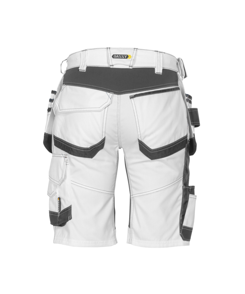 Dassy ® Trix Painters, Stretch-Malershorts mit Holstertaschen, Weiß/anthrazitgrau, 66