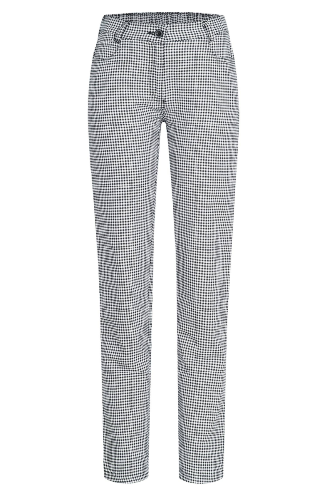 Greiff Damen-Hose 5 Pocket Regular Fit, s/w pepita