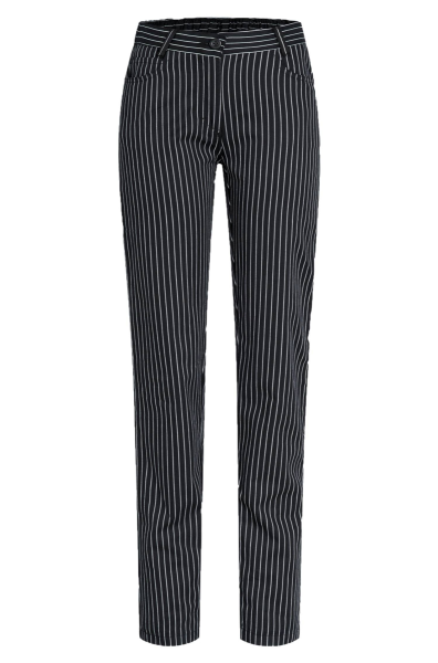 Greiff Damen-Hose 5 Pocket Regular Fit, s/w gestreift