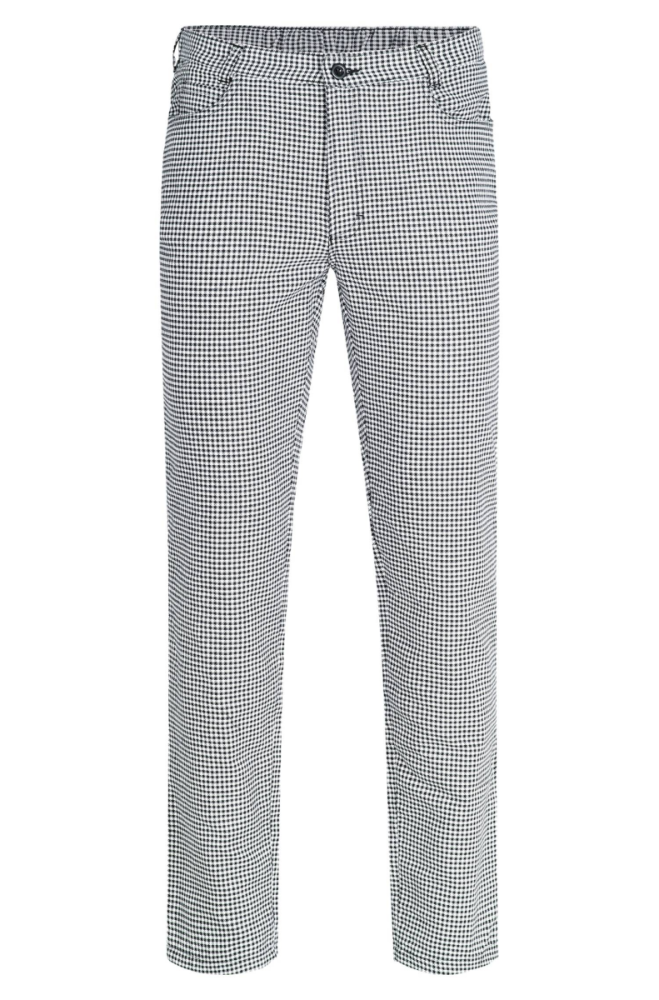 Greiff Herren-Hose 5 Pocket Regular Fit Kitche, s/w pepita