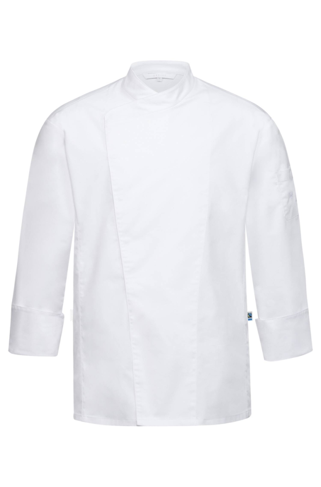 Greiff Herren-Kochjacke Langarm, Mit Jersy-Rücken, Regular Fit, weiss