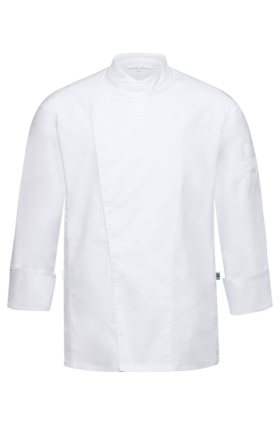 Greiff Herren-Kochjacke Langarm, Mit Jersy-Rücken, Regular Fit, weiss