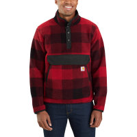Carhartt Relaxed Fit Fleece Pullover, Oxblood Plaid