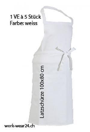 24StarWork Kochlatzschürze 100x80 cm weiss Ve à 5 Stück