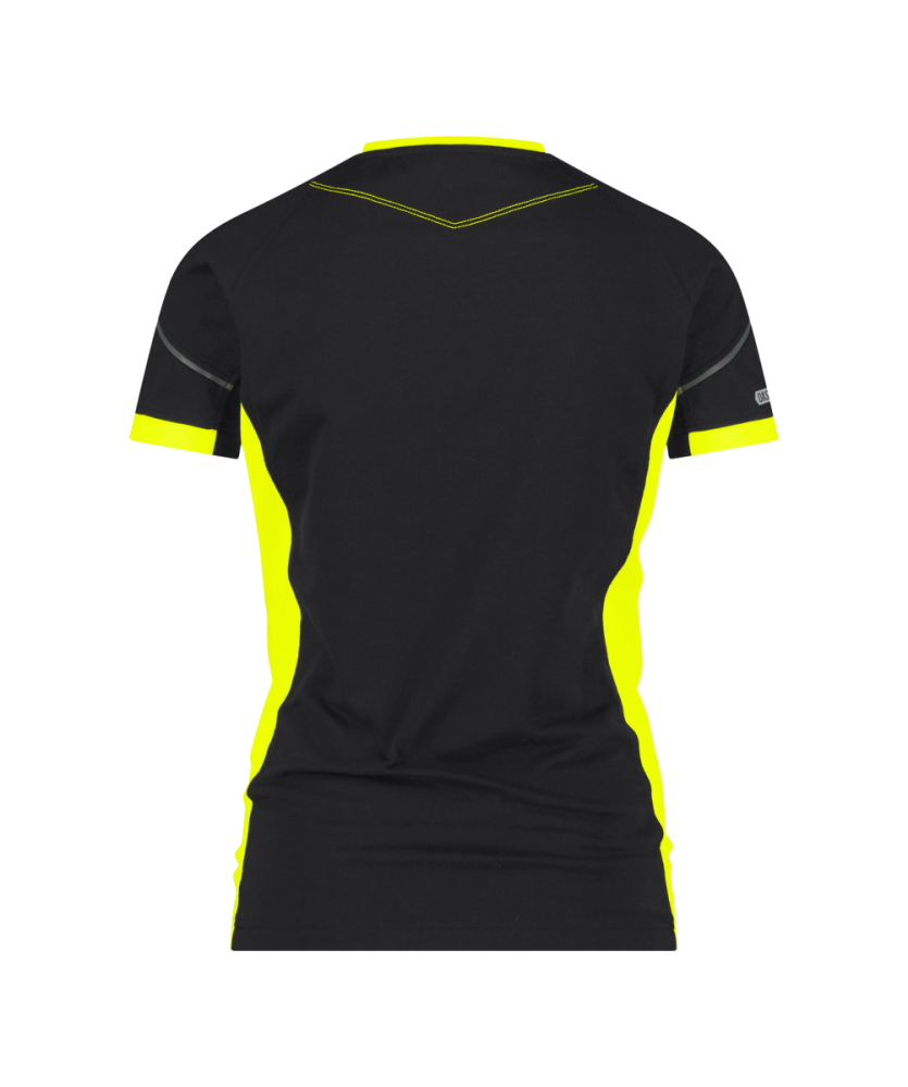 Dassy ® Tampico Women, T-shirt für Damen, Schwarz/neongelb